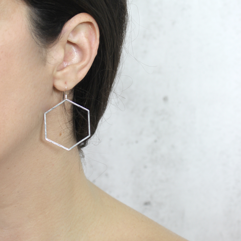 Oh Hex Yeah, I Got This // Hexagon Drop, Gold Filled, Sterling Silver, Classic Earrings // BH-E001