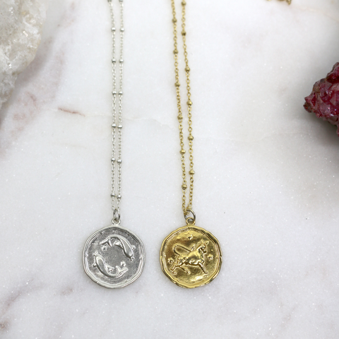 Heroine // Zodiac Necklace, Zodiac Medallion, Horoscope, Constellation // BH-N035