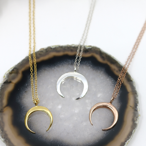 Lovely Lady // Crescent Necklace, 14k Gold Fill Moon, Rose Gold Necklace // BH-N004