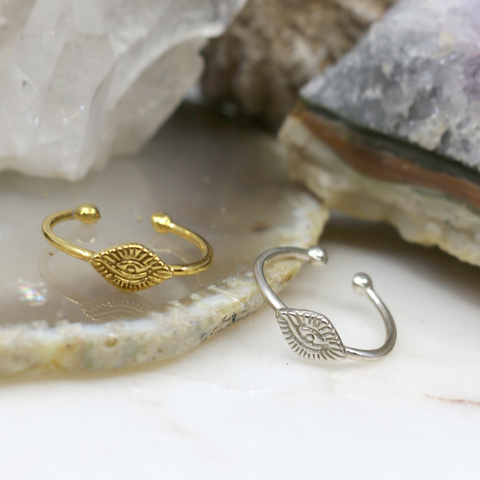 Sanctuary // Evil Eye Ring, Gold or Sterling Silver, Protection Ring // BH-R017