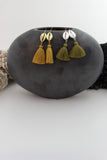 Just Beachie // Cowrie Shell Tassel Earrings, Silver or Gold,  Boho Jewelry // BH-E020