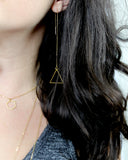 Don't Be Square // Triangle Threader Earrings, Silver or Gold, A Modern Bohemian // BH-E004