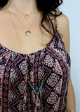 Be Strong // Turqoise Beaded Druzy V Necklace, Silver or Gold, Handmade Hippie Jewelry // BH-N010