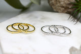 To the Moon and Back // Stackable Moon Triangle Rings, Silver or Gold Fill, Boho // BH-R003