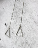 Don't Be Square // Triangle Threader Earrings, Silver or Gold, A Modern Bohemian // BH-E004