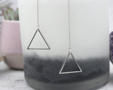 Don't Be Square // Triangle Threader Earrings, Silver or Gold, A Modern Bohemian // BH-E004