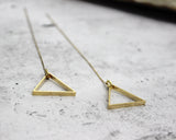 Don't Be Square // Triangle Threader Earrings, Silver or Gold, A Modern Bohemian // BH-E004