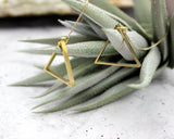 Don't Be Square // Triangle Threader Earrings, Silver or Gold, A Modern Bohemian // BH-E004