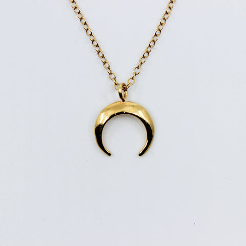 Life is Short // Small Crescent Necklace, Gold Silver or Rose Gold Moon // BH-N015