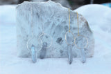 Serena // Blue Quartz Stone Circle Threaders, Gold or Silver Threader Earrings // BH-E029