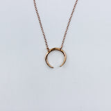 Slice of Life // Crescent Necklace, Double Hung, Rose Gold, Gold, Silver // BH-N012