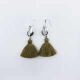 Just Beachie // Cowrie Shell Tassel Earrings, Silver or Gold,  Boho Jewelry // BH-E020