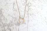 Slice of Life // Crescent Necklace, Double Hung, Rose Gold, Gold, Silver // BH-N012