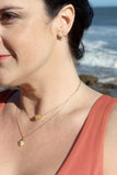 Sunny // Citrine Necklace on Drawn Cable Chain, Gold, Beach Jewelry // BH-N042