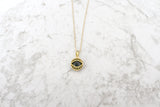 Side Eye // Evil Eye Charm Necklace, Silver or Gold, Pearl or Tourmaline // BH-N021