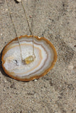 Sunny // Citrine Necklace on Drawn Cable Chain, Gold, Beach Jewelry // BH-N042