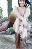 Desert Luck // Turquoise Chunk Tassel Earrings, Gold or Silver, Boho Jewelry // BH-E021