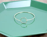Hustle Hard // Hexagon Clasp Bracelet, Gold or Silver, Boho Layered Jewelry // BH-B004