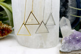 Don't Be Square // Triangle Threader Earrings, Silver or Gold, A Modern Bohemian // BH-E004