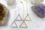 Don't Be Square // Triangle Threader Earrings, Silver or Gold, A Modern Bohemian // BH-E004