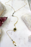 Intimidate // Evil Eye Beaded Statement Necklace, Y Necklace, Boho // BH-N030