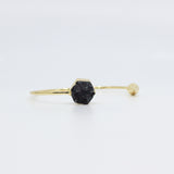 Own It // Hexagon Black Druzy Bracelet, Silver or Gold, Healing Stone // BH-B006